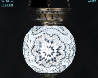 Handmade Turkish Mosaic Pendant Lamp – Colorful Moroccan Hanging Light