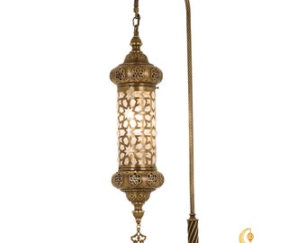 Bronze Metal Floor Lamp, Clear Blown Globe, Turkish Lighting