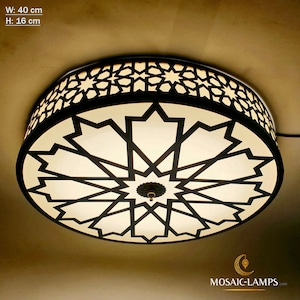 Applique da soffitto e parete a tamburo da 40 cm, luci da soffitto tradizionali turche, lampade da parete marocchine, applique da soffitto per ristoranti, applique da camera da letto