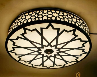 40cm Drum Ceiling and Wall Sconces, Traditional Turkish Ceiling Lights, Moroccan Sconces Lamps, Restaurant Ceiling Sconces, Bedroom Sconces