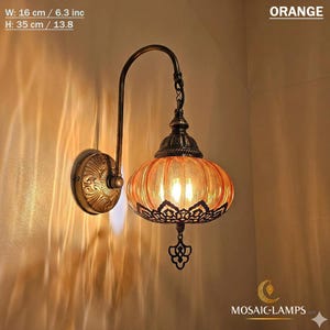 Ottomane Wandleuchte aus mundgeblasenem Glas, bunte türkische Wandleuchte, Badezimmer Eitelkeitslampe, Schlafzimmer Kopfteil Leuchte, Vintage Restaurantbeleuchtung