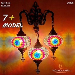 3 Large Globe Wall Sconce, Turkish Mosaic, Moroccan Triple Wall Lamp, Multicolor 3 Ball Wall Lights