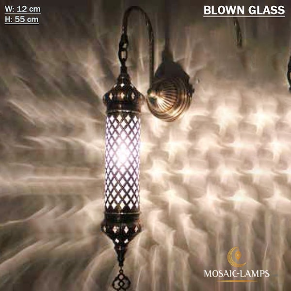 Bathroom Ceiling Sconces, Blown Glass Wall Lights, Laser Metal Clear Glass Wall Sconces, Bathroom, Bedroom Wall Lamp, Living Room Wall Lamp