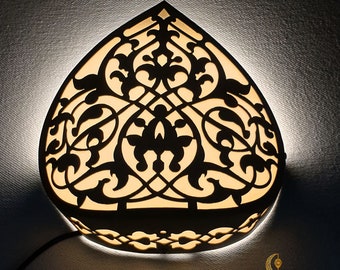 Moroccan Wall Sconce, Laser Metal & Parchment Uplight