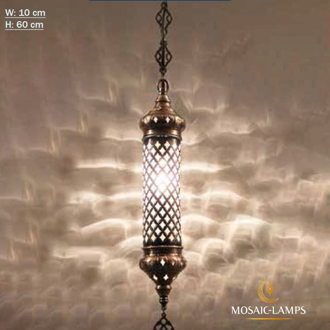 Blown Glass Pendant Ceiling Lighting, Single Chain Turkish Ottoman