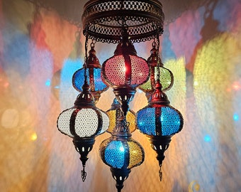 Byzantine Lattice Chandelier: Syrian Style Hanging Light