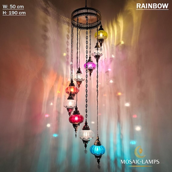 Lámpara de araña espiral con globo óptico: lámparas otomanas