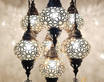Lámpara de araña otomana con forma de globo terráqueo, lámpara colgante turca marroquí, luces para sala de estar