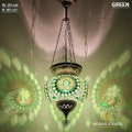XL Turkish Mosaic Hanging Lamp, Moroccan Handmade Chained Pendant