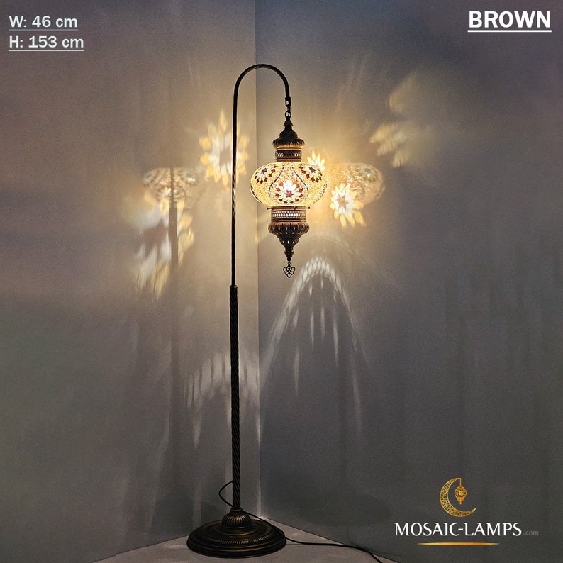 Lámpara de pie de mosaico turco de gran tamaño, lámpara de esquina de metal con patas grandes, luces esféricas para sala de estar, iluminación de noche hecha a mano.