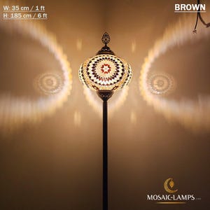 Mosaic Straight Floor Lamp, Single Ball XX Large Corner Lamp, Colorful Moroccan Lamp, Living Room Floor Lamp, Bedroom Floor Lamp, Restaurant