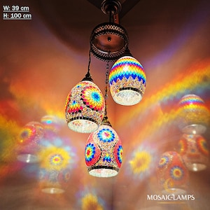 3 Globe Handmade Retro Chandelier, Moroccan Hanging Ceiling Lantern Lamp Pendant Light Fixture Lighting Chandelier, Kitchen Island Lights
