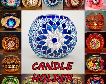 Uonlytech Colorful Candle Holder Mosaic Pattern Candlestand Glass Tealight Candle Holder Decoration for Party Home Wedding Office Without Candle Uonlytech Colorful Candle Holder Mosaic Pattern Candlestand Glass Tealight Candle Holder Decoration for Party Home Wedding Office Without Candle