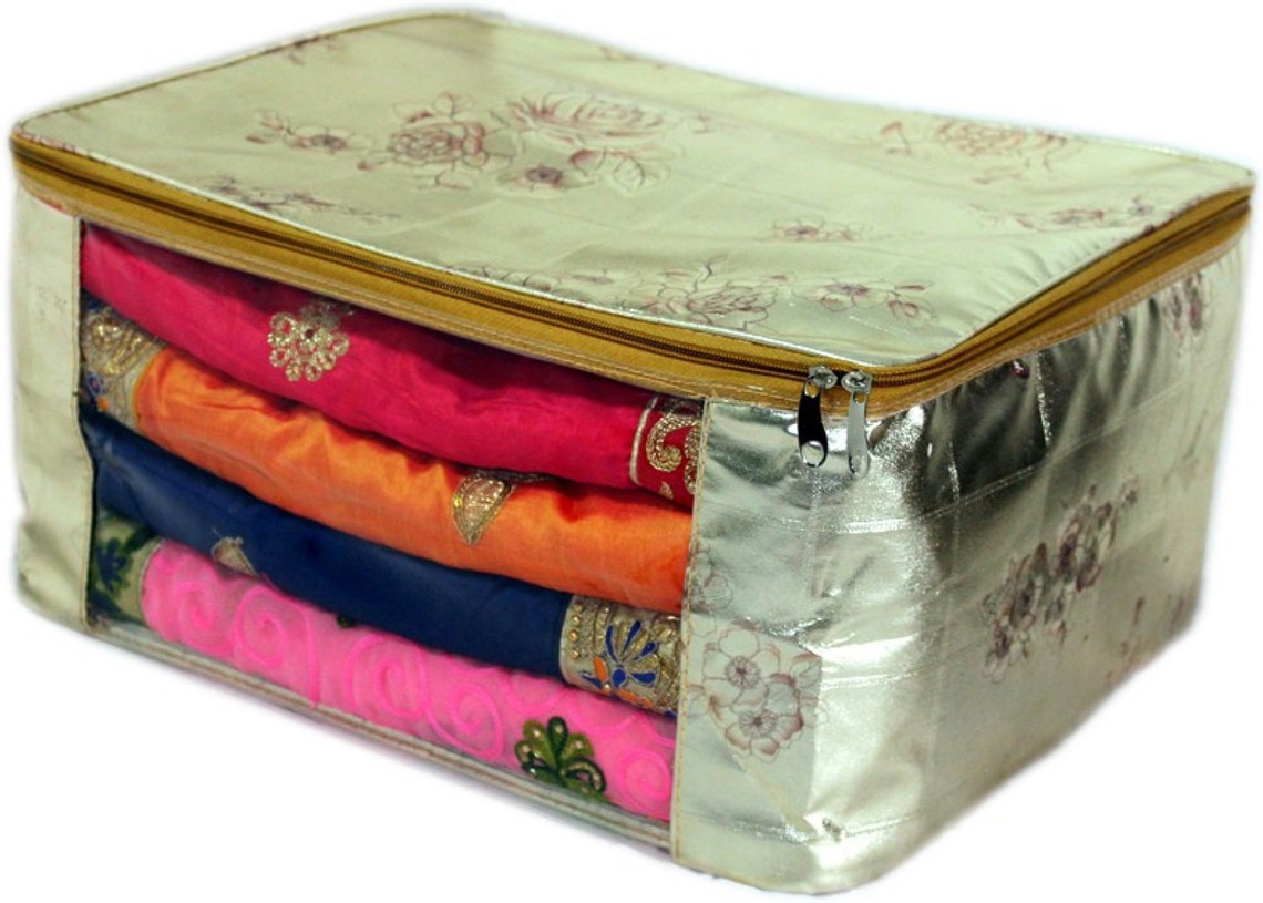 Flower Designed Saree Bags Closet Storage Box Multipurpose Etsy UK
