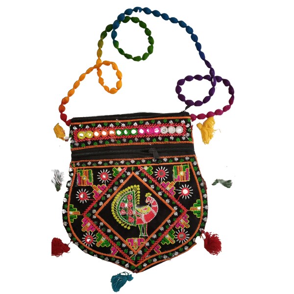 Traditional Katchi Shoulder Bag • Indian Vintage Embroidery Bag • Banjara Antique Bag • Kantha Work Handmade Bag • Gipsy Ethnic Bag • Zari