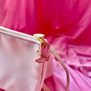 Pink Cowgirl Boot Zipper Pull: Western Planner Charm