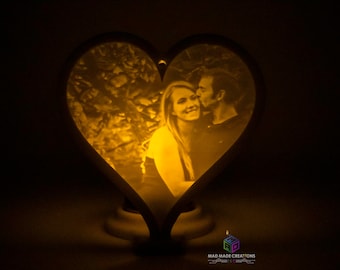 Custom 3D Printed Heart Lithophane