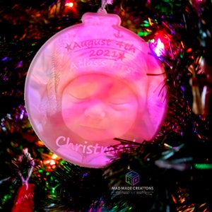 Custom Baby&#39;s First Christmas Tree Ornament Lithophane
