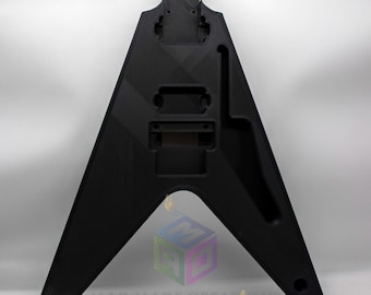 Cuerpo de guitarra personalizado estilo Flying V de 1983, impreso en 3D de una sola pieza, compatible con Floyd Rose, opción de brillo en la oscuridad, enrutamiento de pastillas HH