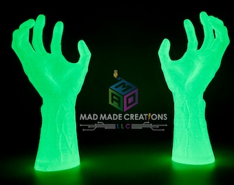 Glowing Human Hands with Arms Halloween Decorations - Hangable