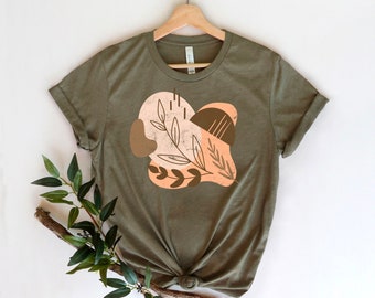 Leaves Tshirt Trendy T-shirt Art T-shirt Stylish Tshirt Abstract tshirt,Aesthetic Tee Spring T-shirt,Summer Tropical Print Modern Tee