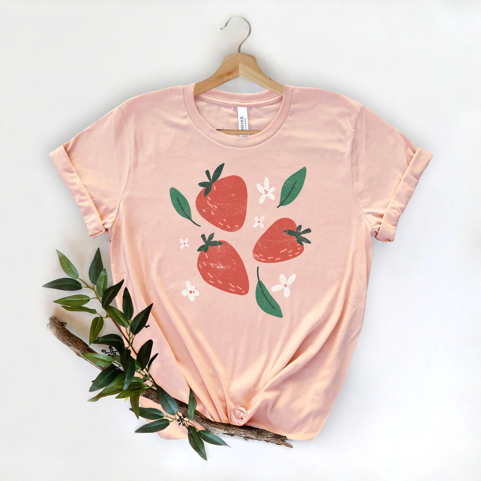 Strawberry T Shirt Spring Blossom Tee Farmer's Market Etsy