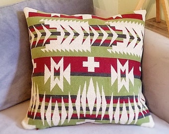 Camp Blanket Throw Pillow (18x18)  / Wool Blanket / Throw Pillow / Decorative Pillow / Camp Blanket