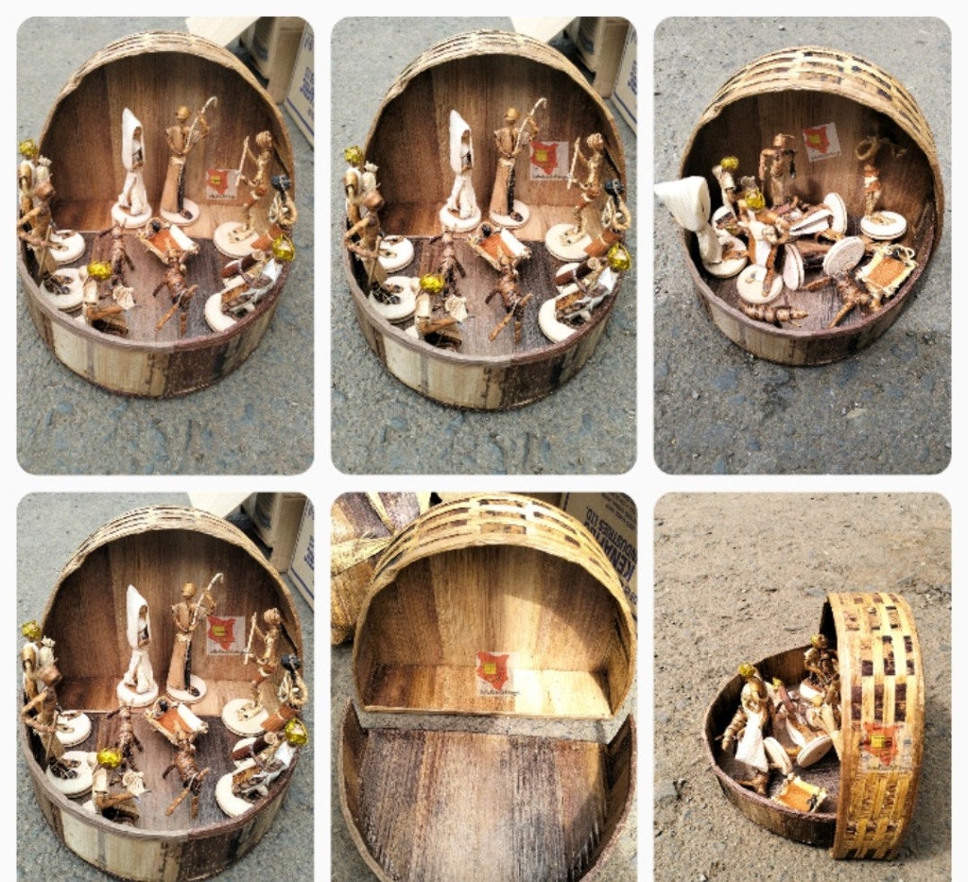 African Nativity Scene, Banana Fiber Nativity Set, Wholesale Nativity