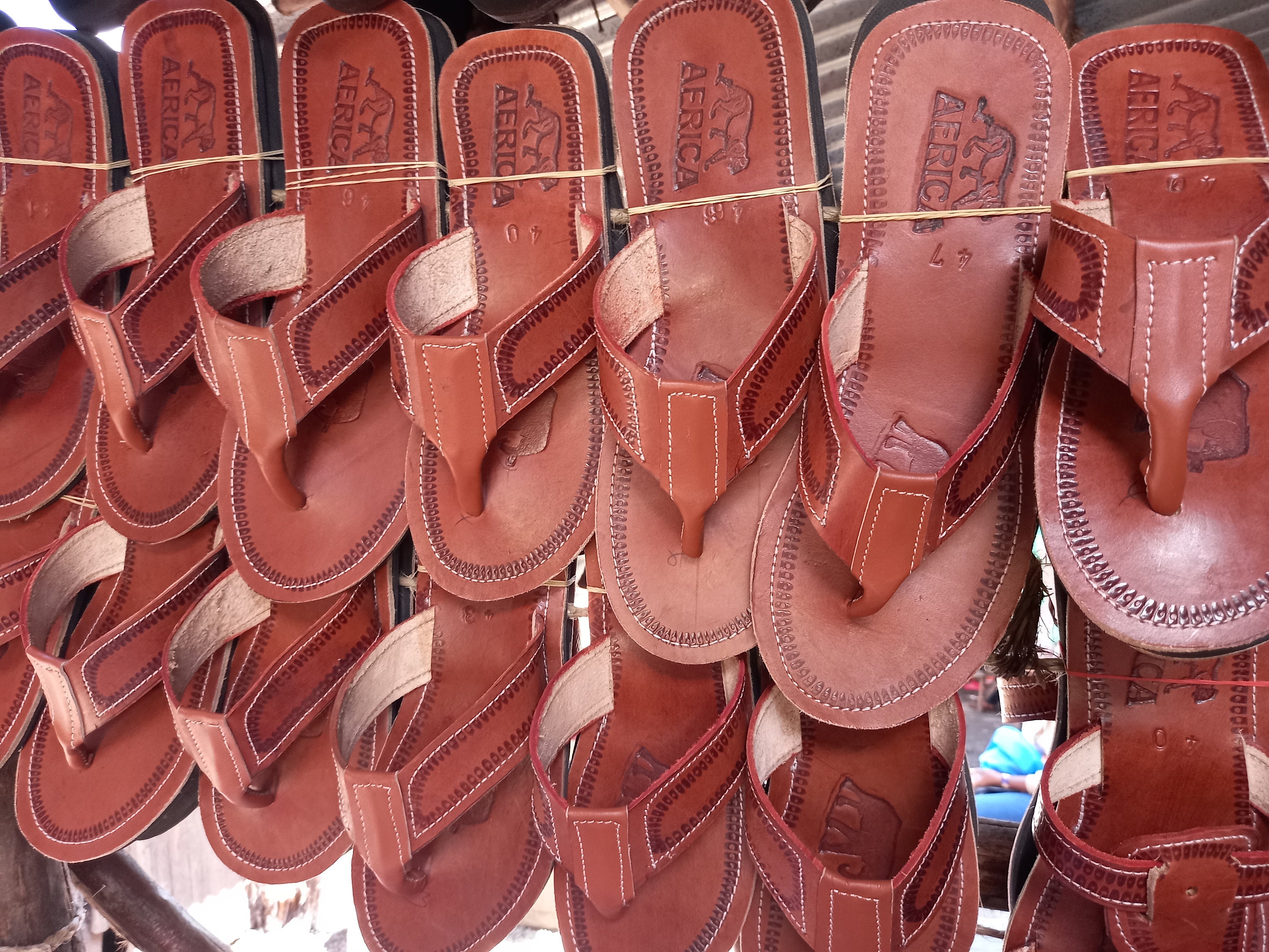 Men's african leather sandals sales