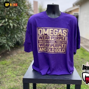 Omega Psi Phi TShirt teeshirt Father&#39;s Day Fraternity Que Old Gold Purple Fashion Men&#39;s Divine 9 HBCU  Black Probate Gift for Him Bruhz Que