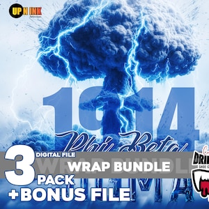 May include: Digital file bundle graphic featuring a blue and white explosion design. The image includes the numbers "1914", the words "Phi Beta", and the text "3 PACK + BONUS FILE". Logos for "UP NINK" and "Count DRIPULA SHOE CUSTOMS" are also present.