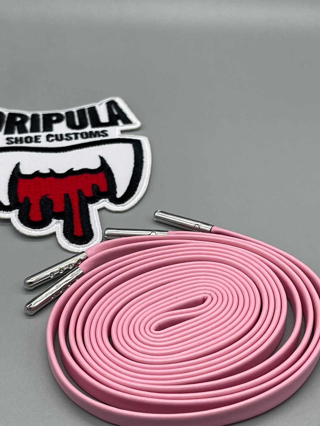 Leather Laces Luxurious Petal Pink With Silver Tips - Count Dripula ...