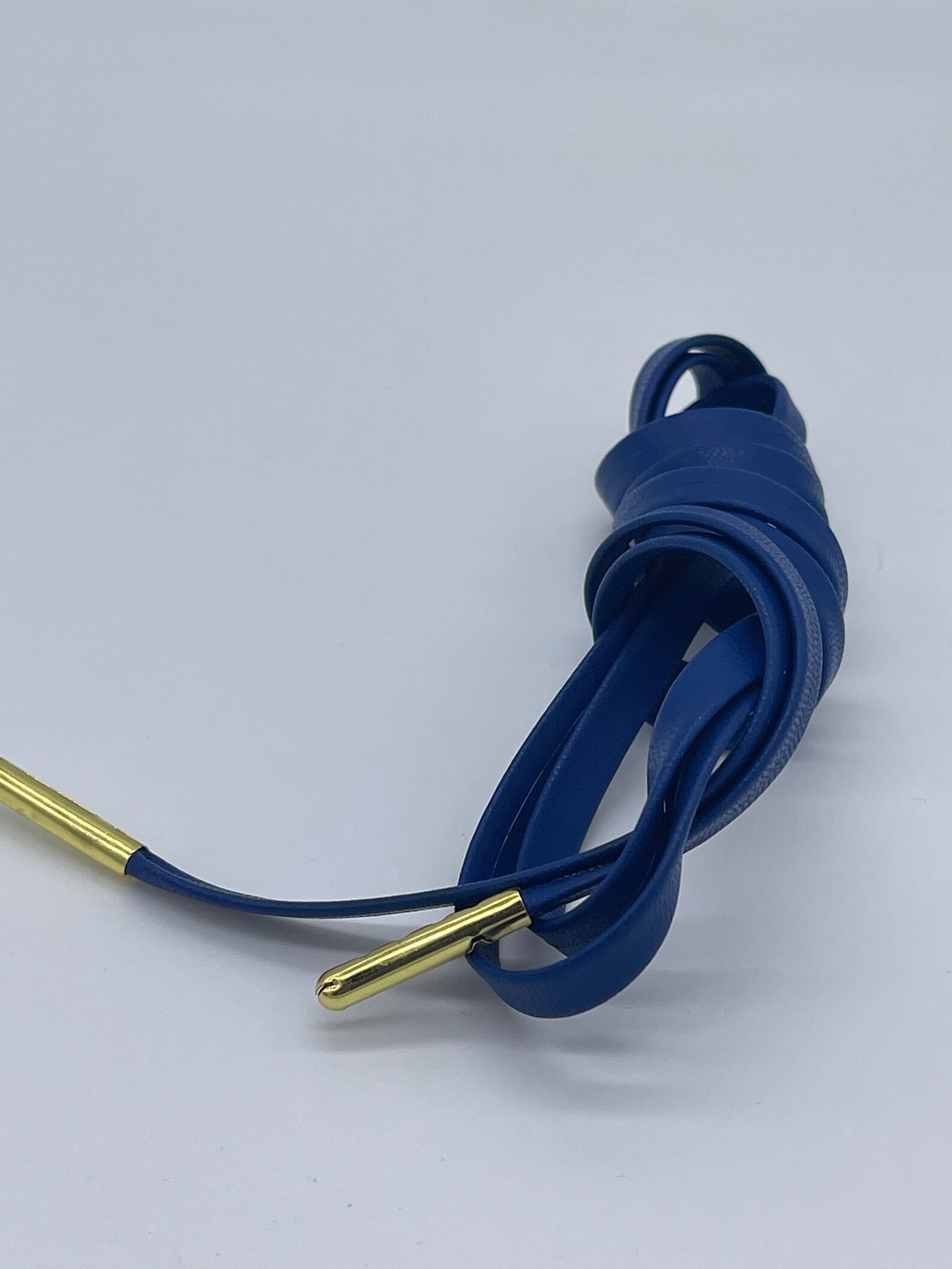 Leather Laces Luxurious Royal Blue With Gold Tips - Count Dripula ...