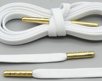 Leather Laces Luxurious Royal Blue With Gold Tips - Count Dripula ...