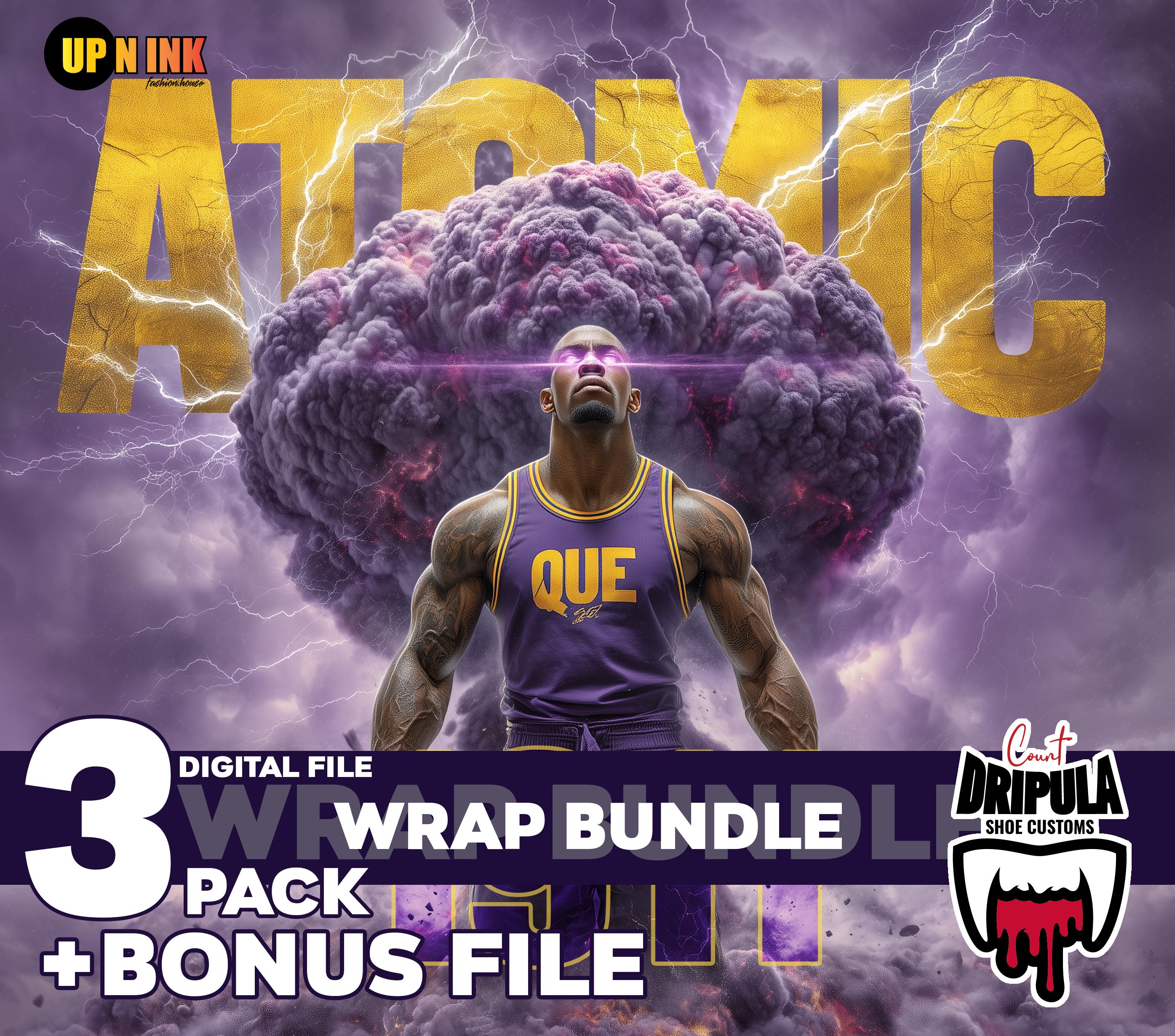 Omega Psi Phi Tumbler Wrap 20oz Atomic Bruhz Vol. 1 Que 1911 Divine 9  Skinny Tumbler Wrap Fraternity Sublimation PNG Digital Design Set