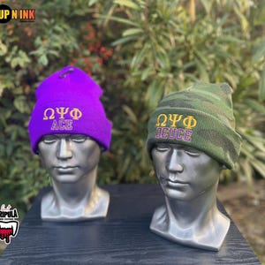 Omega Psi Phi Knit Beanie Live Color Line Name