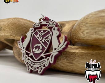 Lambda Theta Alpha Keychain Latin Sorority Inc PVC Shield 1975 Gift For Her Crossing Paraphernalia