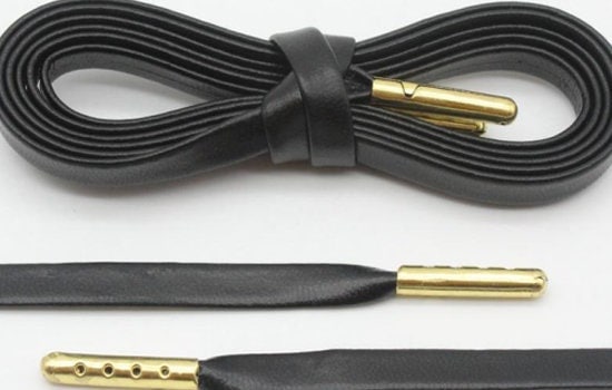 Leather Laces Luxurious Black With Gold Tips - Count Dripula Custom ...