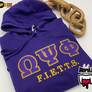 Omega Psi Phi Gifts for Him Hoodie FIETTS Tackle Twill Sweater 1911 Que Hoodie QUE Fraternity Probate Neophyte Gift Sweatshirt Birthday 8 oz