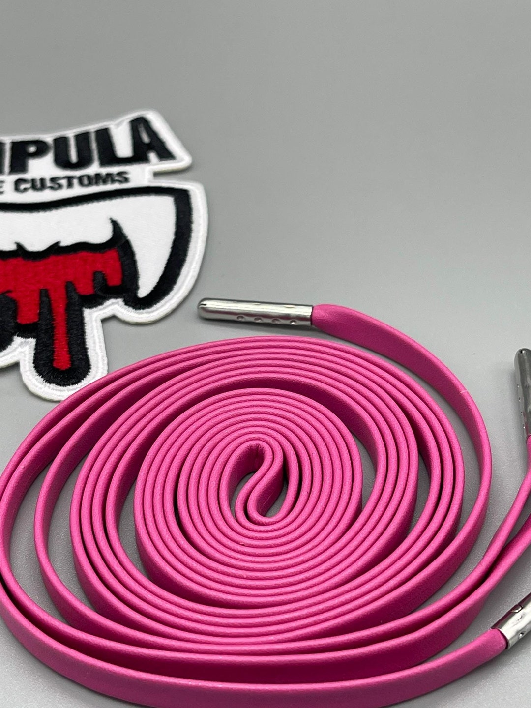 Leather Laces Luxurious Hot Pink With Silver Tips - Count Dripula ...