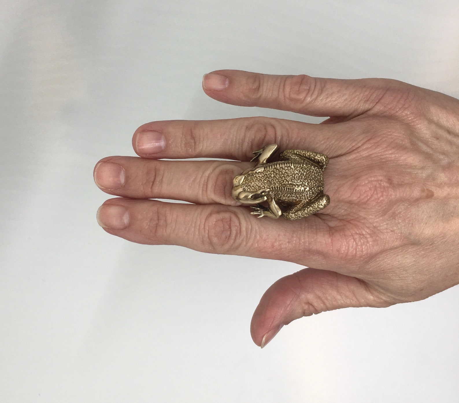 Large Frog Ring Statement Ring Bold Ring Etsy