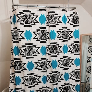 Blue Modern Aztec -  Shower Curtain