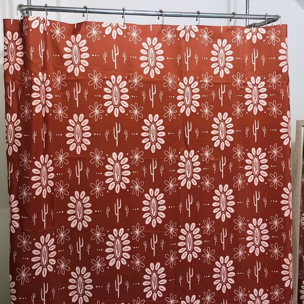 Rust Shower Curtain Etsy