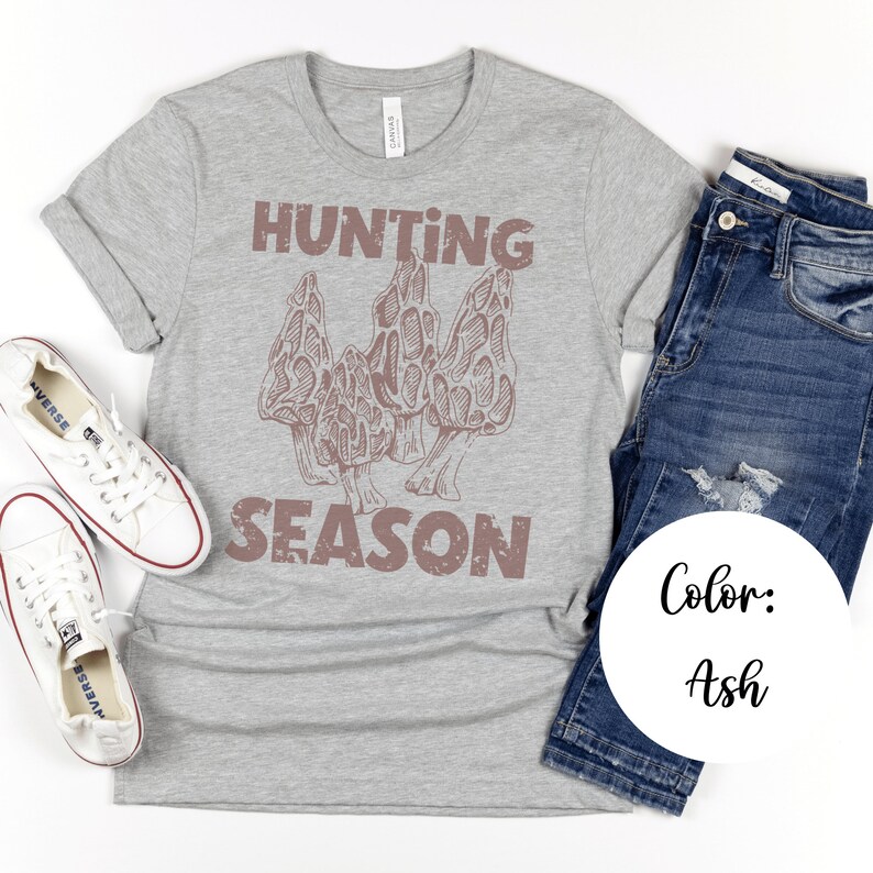 Morel Hunting Season Tshirt Mushroom Shirt Botanical Shirt Etsy