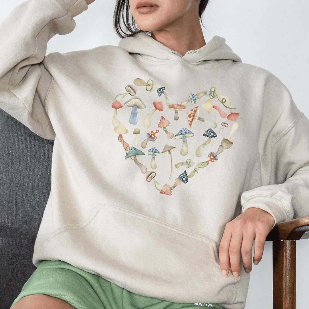 Watercolor Mushroom Hoodie, Mushroom Sweater, Mushroom Foraging ...