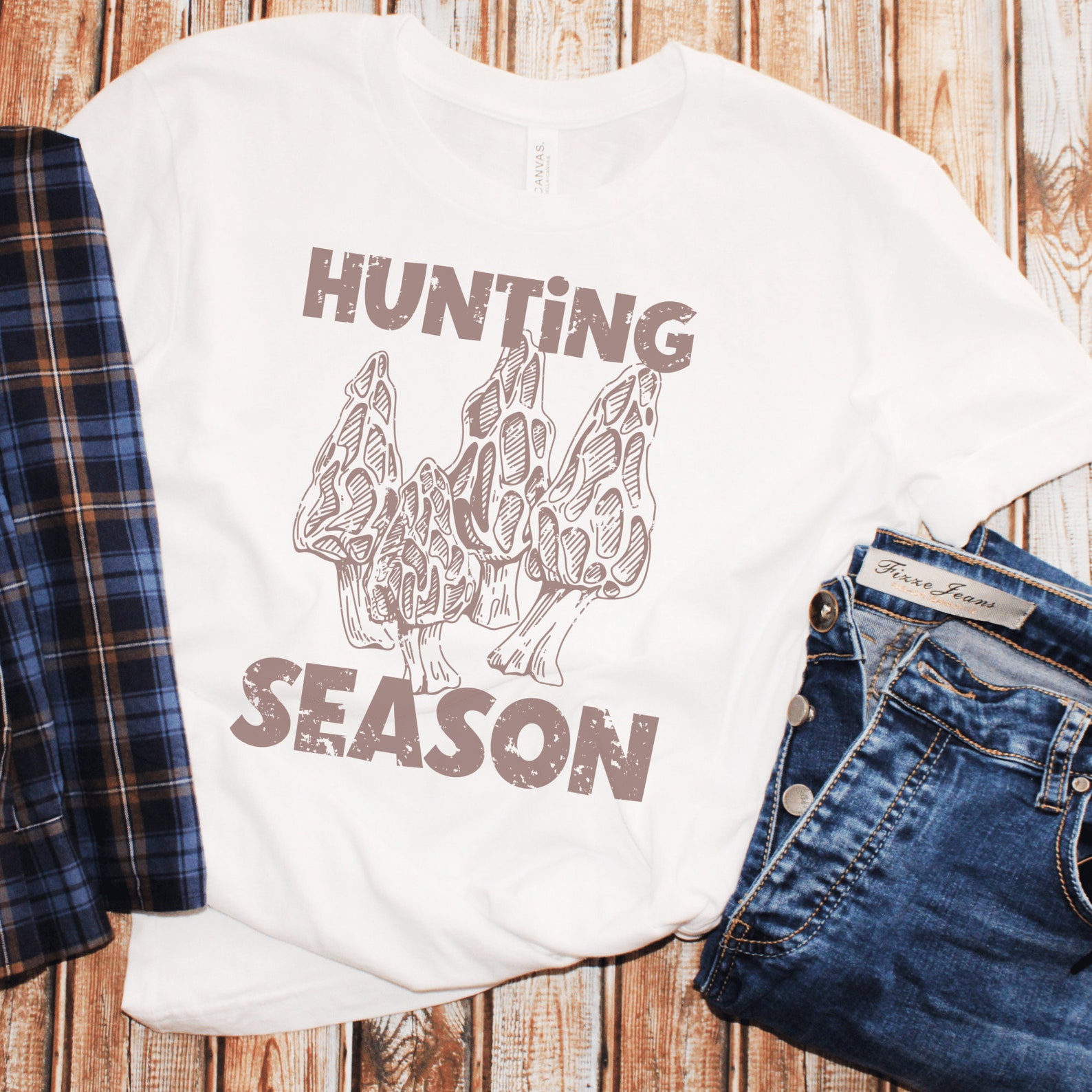 Morel Hunting Season Tshirt Mushroom Shirt Botanical Shirt Etsy