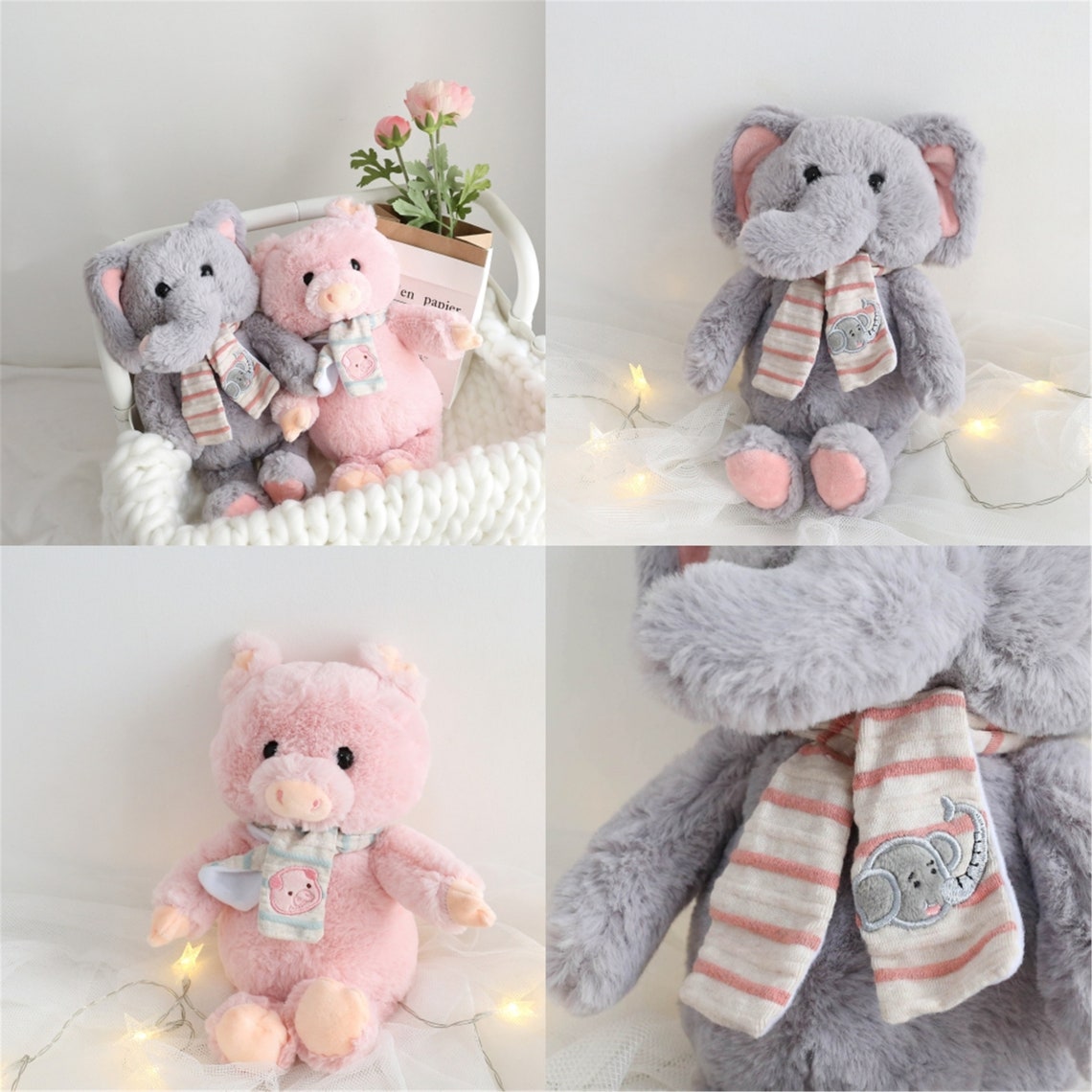 Gray Elephant Stuffed Plush Toy Mini Elephant Plush Toy Etsy