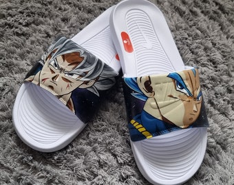 Custom Slides Badelatschen "Dragonballfighter" - Unisex - Son Goku und Vegeta - Anime inspiriert von Dragonball - Super Saiyajin DBZ DBS