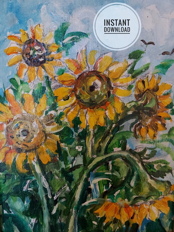 Ukrainian Sunflower With Blue Sky Ukraine Art Children | Etsy