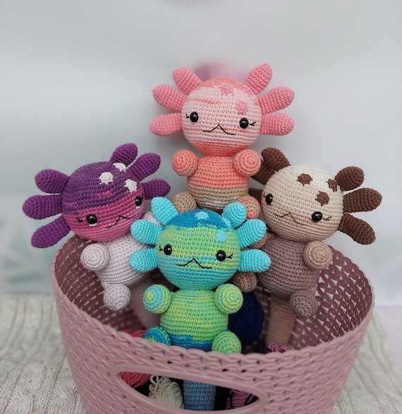 12 Year Old Girl Birthday Gift Ideas – Mini Crochet Axolotl Plush with 12th Birthday Card, Kawaii Room Locker Decor, Trendy Tween Present